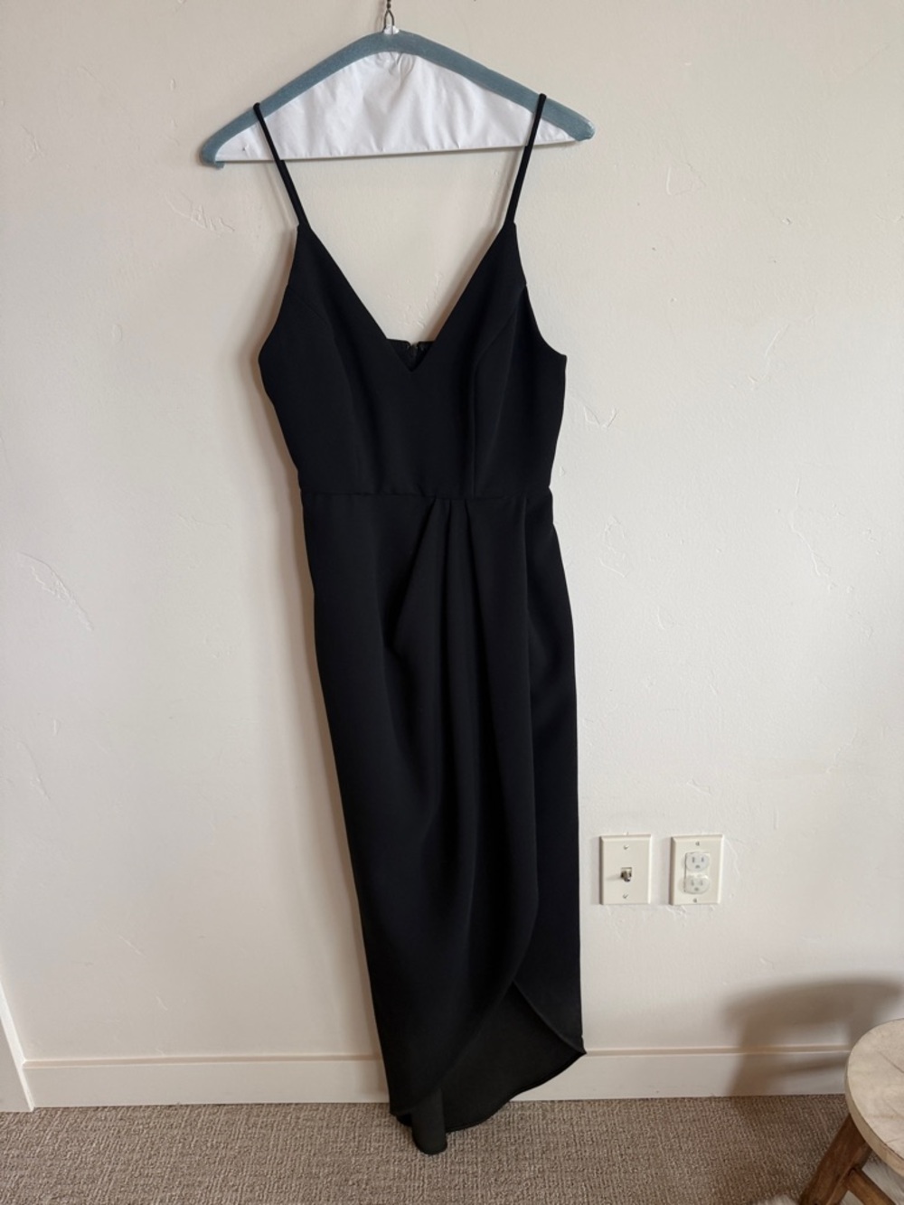 Xscape Black High-Low Slip Dress